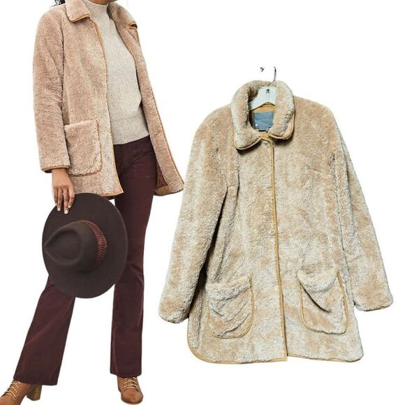 Anthropologie Amina Sherpa Coat Size Large - Picture 1 of 10